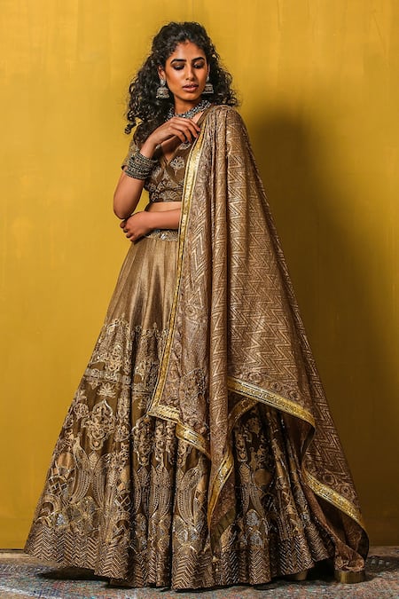 Moledro Chanderi Lehenga Set 