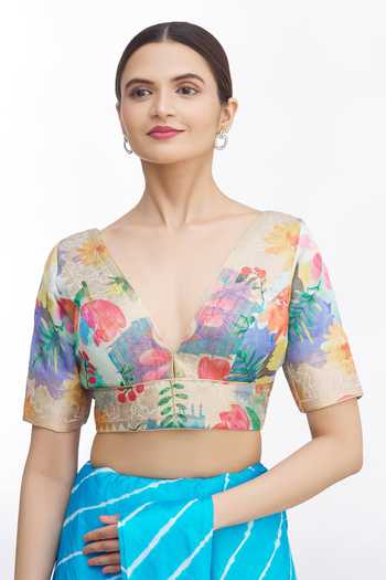 Buy Nazaakat By Samara Singh Multi Color Printed Blouse Online at Aza Fashions Buy_Nazaakat By Samara Singh_Multi Color Printed Blouse _Online_at_Aza_Fashions