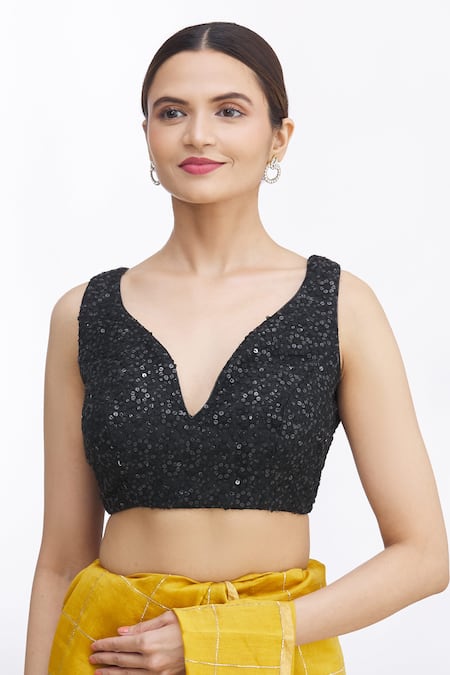 Samyukta Singhania Net Sleeveless Blouse 