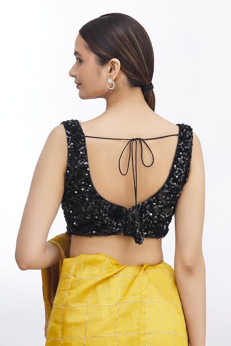 Samyukta Singhania Velvet Sequin Embroidered Blouse 