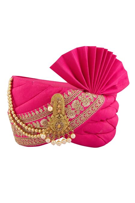 Samyukta Singhania Pink Lace Dupion Silk Embellished Safa