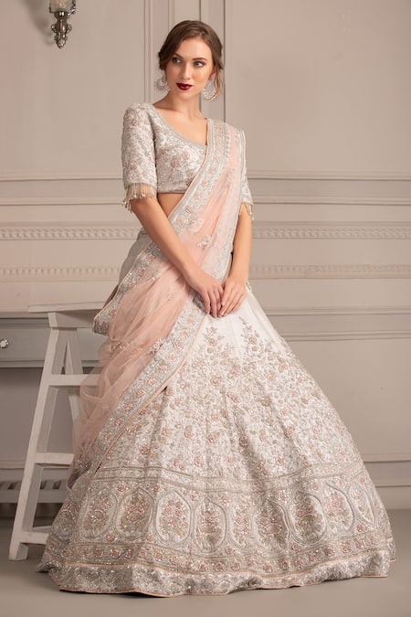 Buy Cream Green House Print Silk Mul Choli with Lehenga and Pale Yellow Net  Dupatta with Choti Lace by PS KIDS BY PAYAL SINGHAL at Ogaan Online  Shopping Site