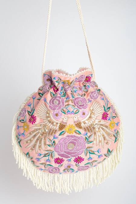 Buy Adora By Ankita Multi Color Beads, Sequins, Embroidery Poly Silk Embellished Potli Bag Online at Aza Fashions Buy_Adora By Ankita_Multi Color Beads, Sequins, Embroidery Poly Silk Embellished Potli Bag _Online_at_Aza_Fashions