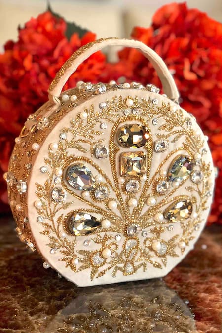 Adora by Ankita Velvet Clutch With Sling 