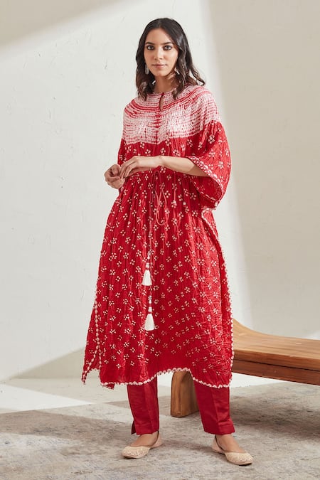 Twenty Nine Red Linen Satin Solid Pant 