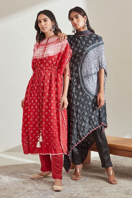 Buy_Twenty Nine_Red Linen Satin Pant_Online_at_Aza_Fashions