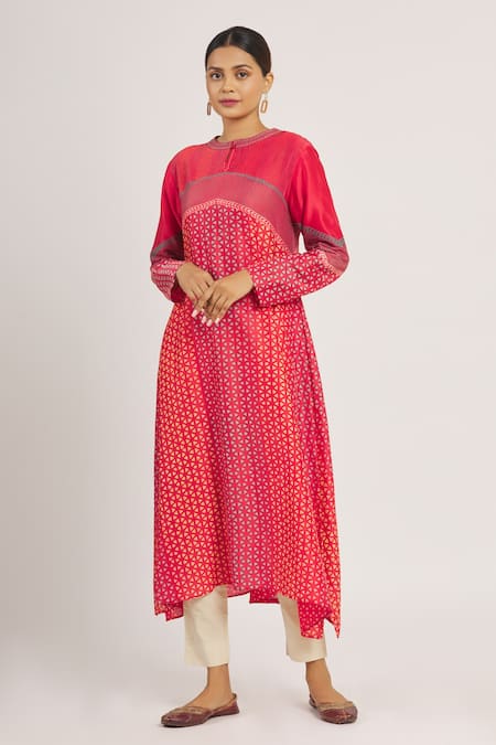 Krishna Mehta Chanderi Geometric Print Tunic 