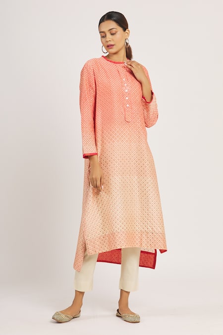 Krishna Mehta Chanderi Geometric Print Tunic 