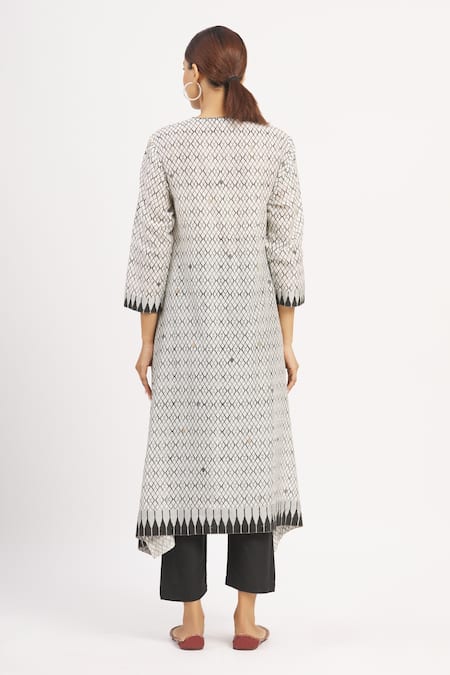 Krishna Mehta Chanderi Checkered Tunic 