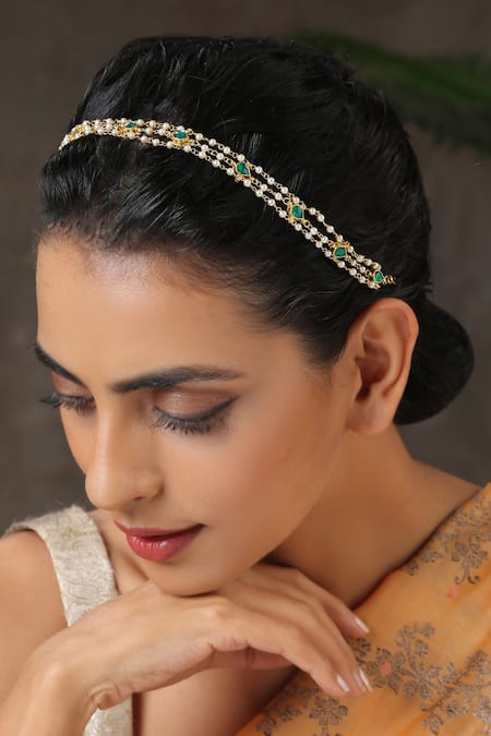 Paisley Pop Multi Layered Kundan Studded Hairband 