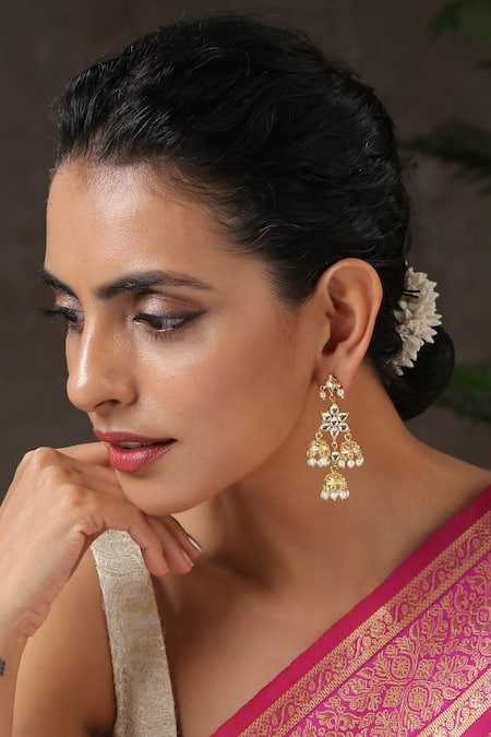 Paisley Pop Kundan Drop Earrings 