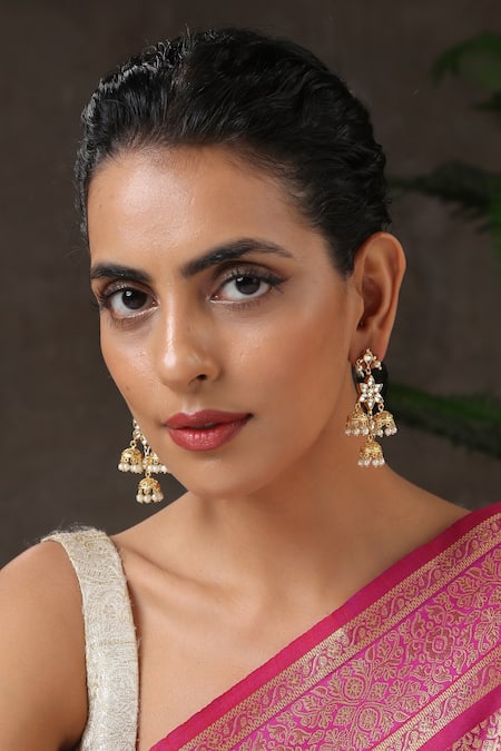 Paisley Pop Kundan Drop Earrings 