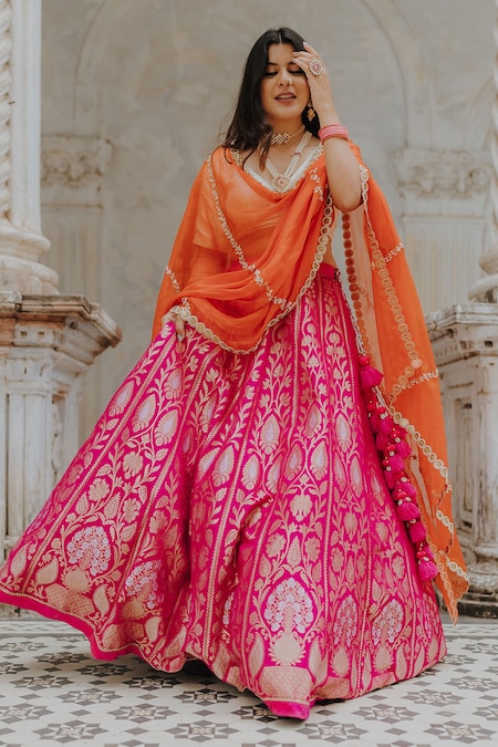 Buy Pink Lehenga Choli Sets for Women by KEDAR FAB Online | Ajio.com