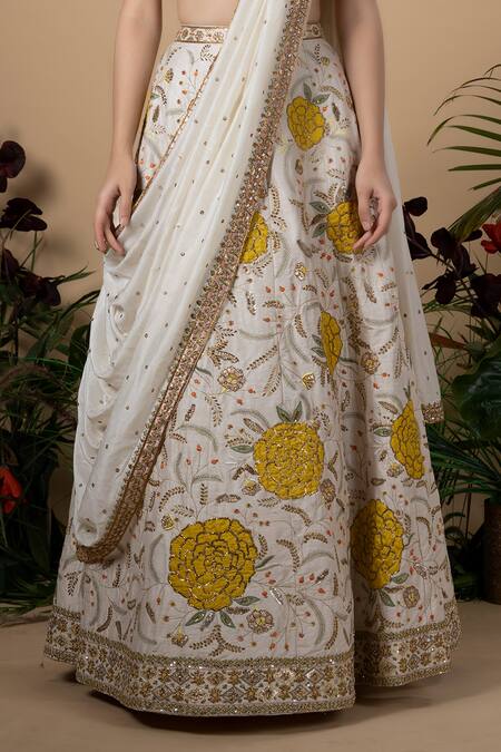 Classy Designer Wedding long Trail lehenga with croptop and Embroidery  Bespoke made to order -