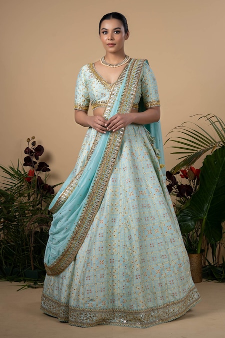 Buy Off-White Raw Silk Lehenga For Women Online