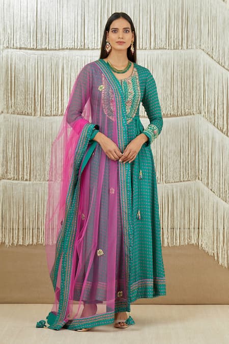 Shyam Narayan Prasad Zardozi Embroidered Anarkali Set 