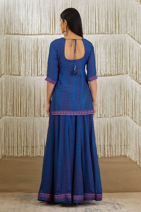 Shyam Narayan Prasad Floral Print Kurta Sharara Set 