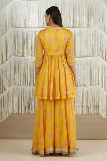 Shyam Narayan Prasad Floral Print Anarkali Sharara Set 