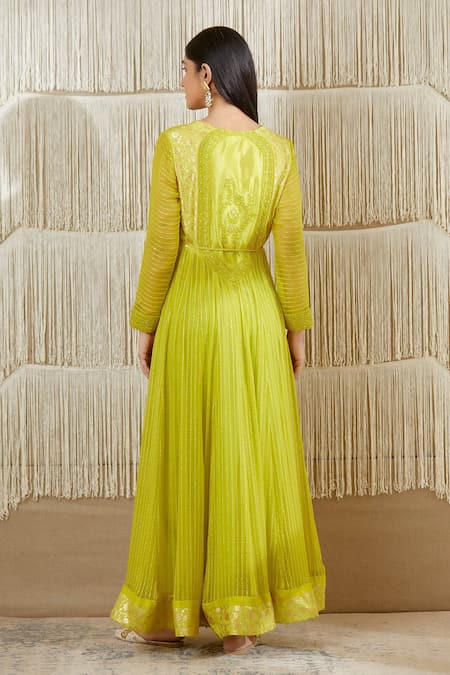 Shyam Narayan Prasad Chanderi Brocade Anarkali Set 