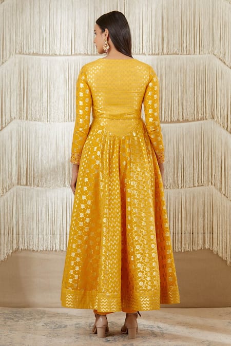 Shyam Narayan Prasad Chanderi Brocade Anarkali Set 