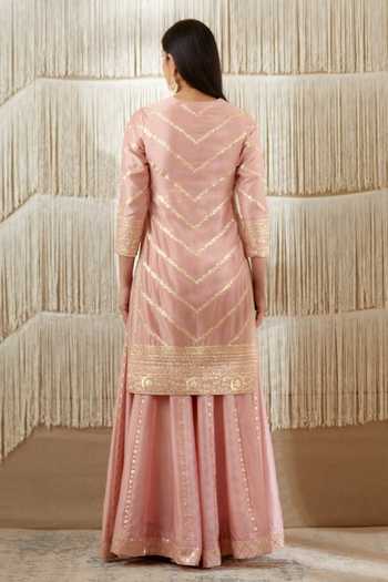 Shyam Narayan Prasad Chanderi Embroidered Kurta Sharara Set 