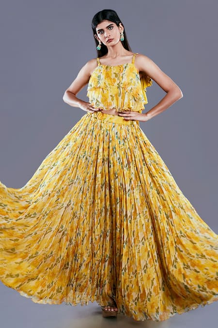 Divya Kanakia Floral Print Lehenga Set 