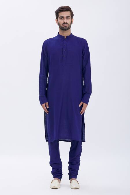 Buy Manish Nagdeo Blue Bundi Brocade, Kurta And Churidar Cotton Silk Geometric & Set Online at Aza Fashions Buy_Manish Nagdeo_Blue Bundi Brocade, Kurta And Churidar Cotton Silk Geometric & Set _Online_at_Aza_Fashions