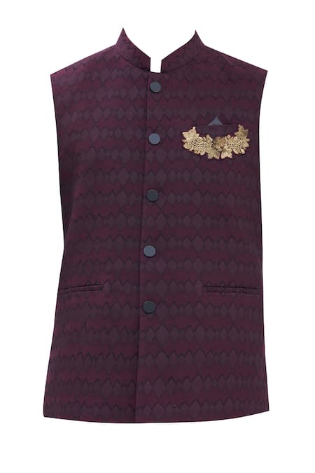 Buy Manish Nagdeo Maroon Bundi , Kurta And Churidar Silk Geometric & Set Online at Aza Fashions Buy_Manish Nagdeo_Maroon Bundi , Kurta And Churidar Silk Geometric & Set _Online_at_Aza_Fashions