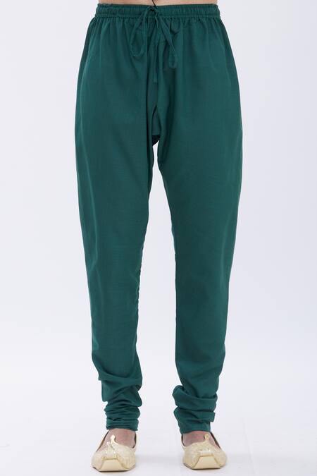 Manish Nagdeo Green Bundi Jacquard, Kurta And Churidar Cotton Silk Floral Embossed & Set at Aza Fashions Manish Nagdeo_Green Bundi Jacquard, Kurta And Churidar Cotton Silk Floral Embossed & Set _at_Aza_Fashions