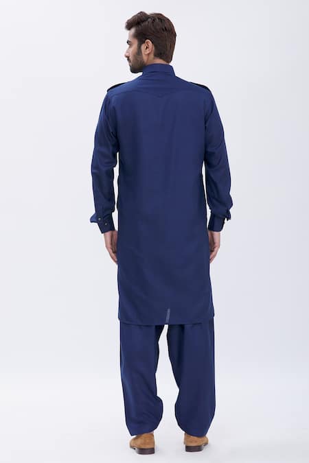 Manish Nagdeo Cotton Silk Pathani Kurta Set 