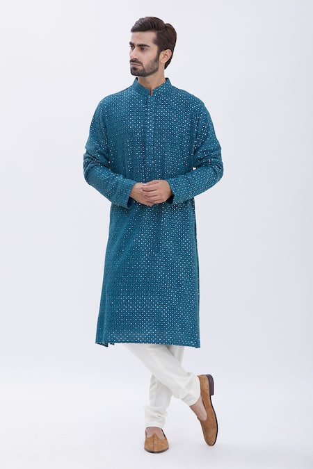 Aham-Vayam Sequins Embellished Kurta Set 