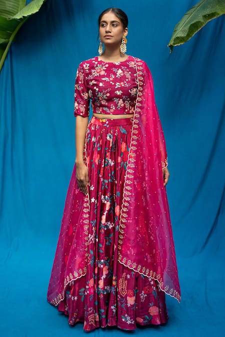 Pita Nila Floral Print Lehenga Set 