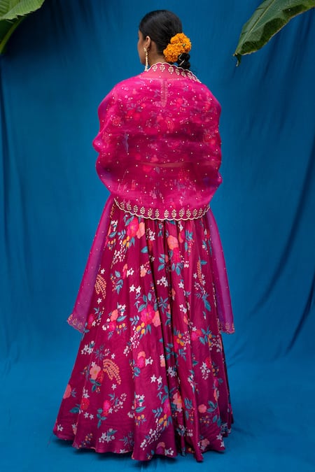 Pita Nila Floral Print Lehenga Set 