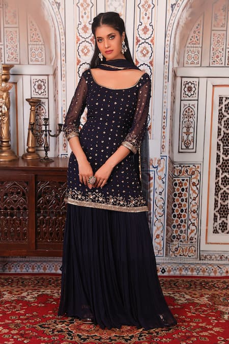 Esha Koul Sequin Embellished Kurta Sharara Set 