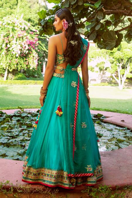 House of Dasmaya Resham Embroidered Bridal Lehenga Set 