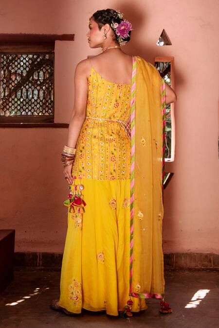 House of Dasmaya Embroidered Kurta Sharara Set 