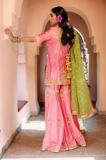 House of Dasmaya Chanderi Kurta Gharara Set 