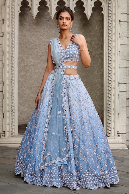 Blue Heavy Handwork Semi formal Lehenga choli – Indi Ethnics