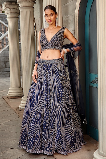 Buy Silk Fabric Sequin Beads and Mirror Work Lehenga Online at  Ahalyasboutique.com – Ahalyas Boutique