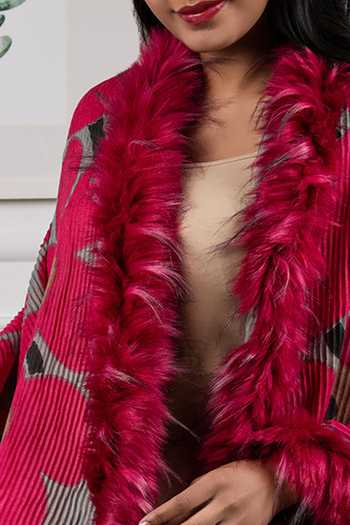 Rhe-Ana_Red Print Pleated Shawl _at_Aza_Fashions