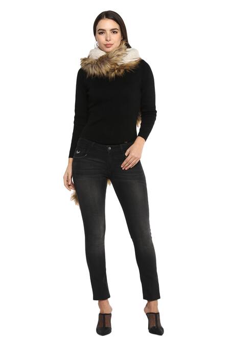 Buy_Rhe-Ana_Beige Faux Fur Shawl _Online_at_Aza_Fashions