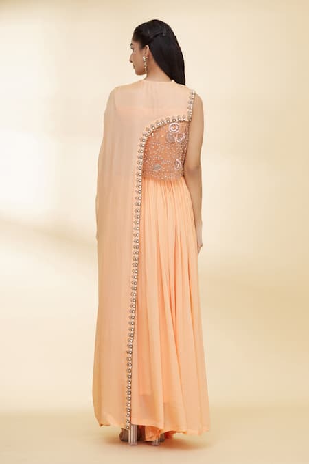 Nidzign Couture Cape Top & Palazzo Set 