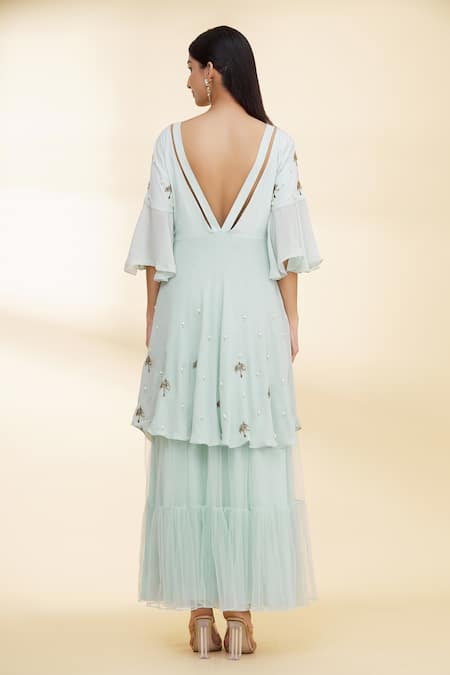 Nidzign Couture Tiered Skirt & Kurta Set 