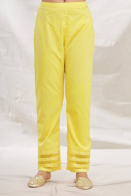 Rajat & Shraddha_Yellow Kurta And Dupatta Silk Chanderi Pant Cotton Sinhparni Set  _at_Aza_Fashions