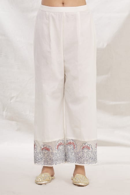 Rajat & Shraddha_White Kurta Silk  Pant Cotton Dupatta Organza Pleated Set _at_Aza_Fashions