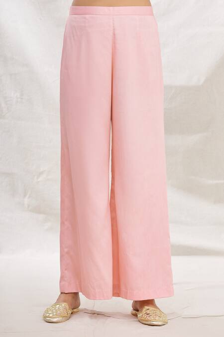 Rajat & Shraddha_Pink Kurta And Dupatta Silk Chanderi Pant Summer Garden Anarkali Set  _at_Aza_Fashions