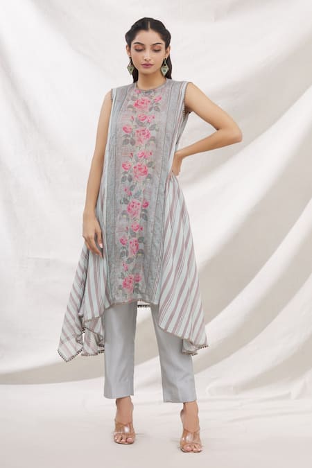 Bhairavi Jaikishan Printed Asymmetric Kurta 