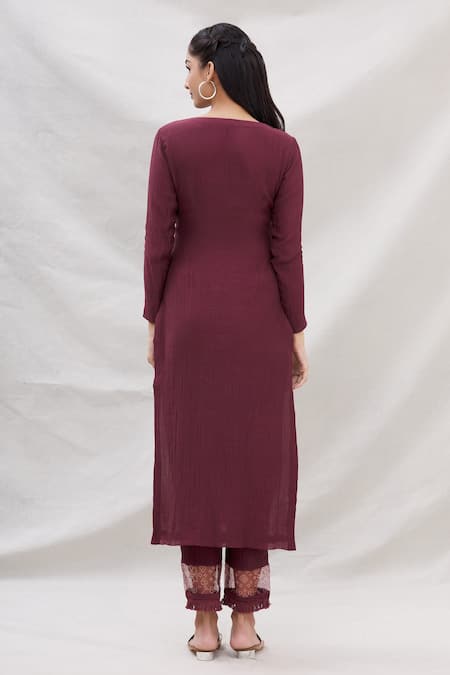 Shop Neha Khullar Brown Chanderi Silk, Organza Embroidery, Thread And Bandhani Print Kurta Set For Kids at Aza Fashions Shop_Neha Khullar_Brown Chanderi Silk, Organza Embroidery, Thread And Bandhani Print Kurta Set For Kids_at_Aza_Fashions