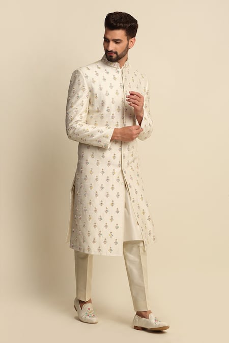 Priyanka Jain Floral Embroidered Sherwani & Kurta Set 