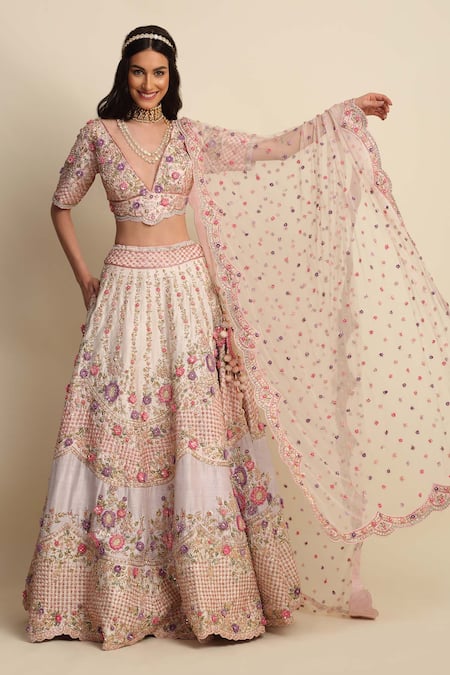 Priyanka Jain Floral Applique Bridal Lehenga Set 